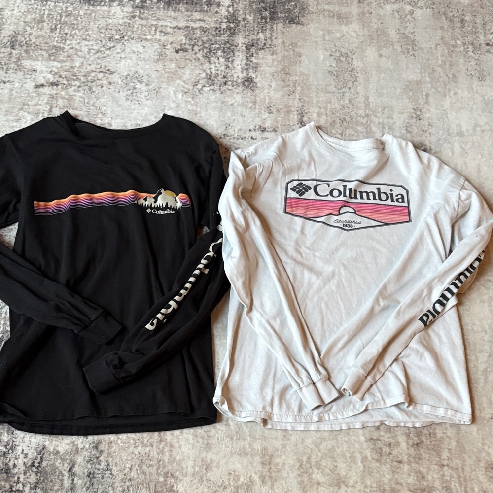 Columbia Black and White Long Sleeve Shirts